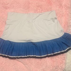 Women's Blue and White Pleated Skirt